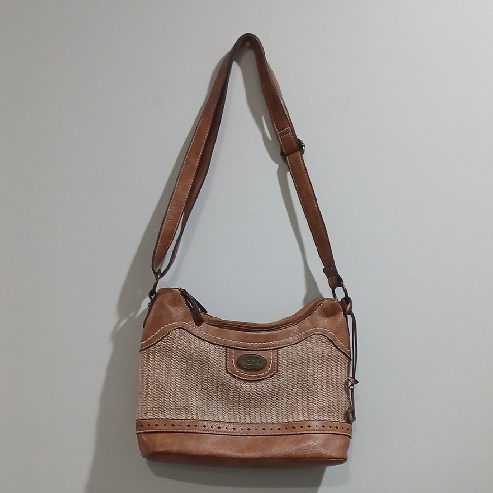 BOC Tan and Brown Women's Shoulder Bag Excellent Cond. All Man Made Materials